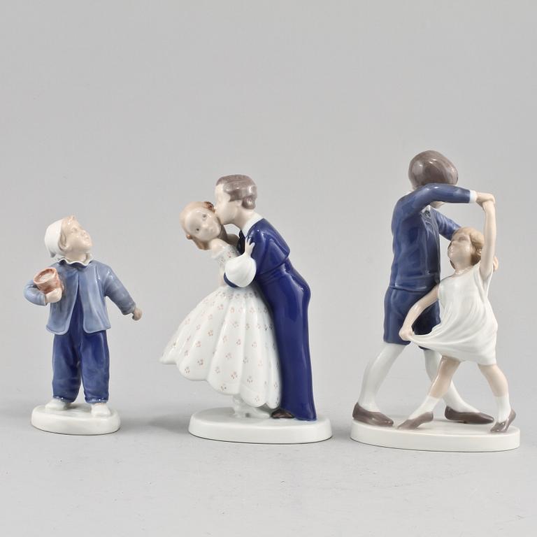 FIGURINER, 3 st, porslin, Bing & Gröndahl, 1900-talets andra hälft.