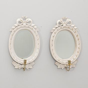 Wall sconces, a pair, Gustavian style, second half of the 20th century.