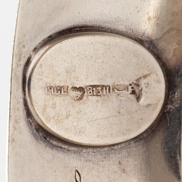 Holger Lindström, Armband, silver, glassten. Helsingfors 1959.