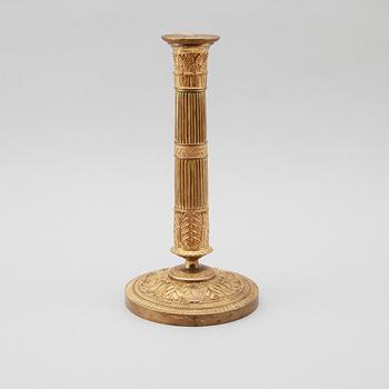 LJUSSTAKE, förgylld, empire, tidigt 1800-tal.