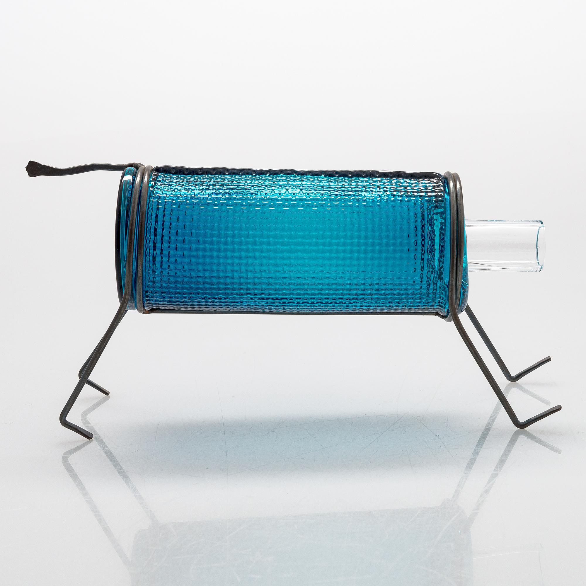 Markku Salo, glasskulptur, "Billnäsin Pinkoja", signerad Markku Salo Nuutajärvi 74/100.