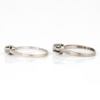RINGAR, med briljantslipade diamanter, totalt ca 0,30 ct. 18K vitguld.