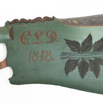 Skäkt knife, Norrala, Hälsingland, marked 1848.