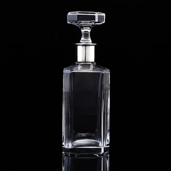 A mid 20th century glass and silver decanter, Germany.