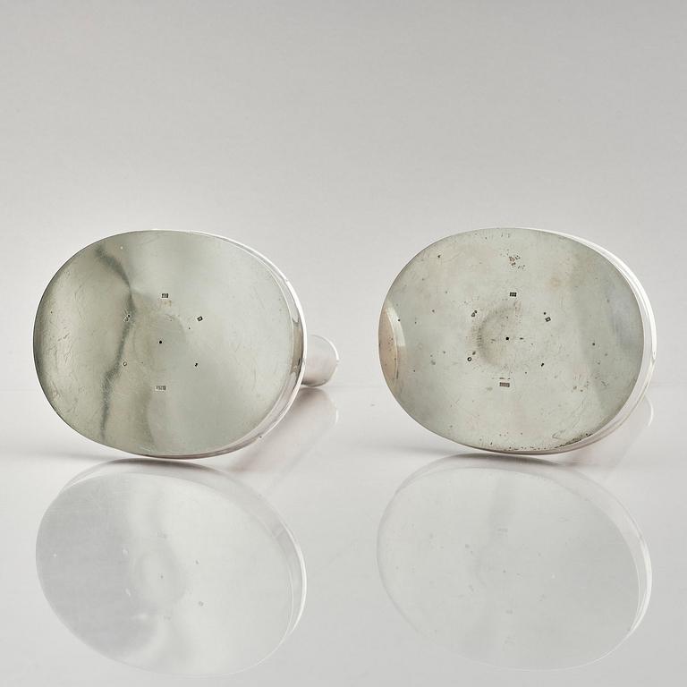 Sigurd Persson, a pair of silver candlesticks, Stockholm 1965.
