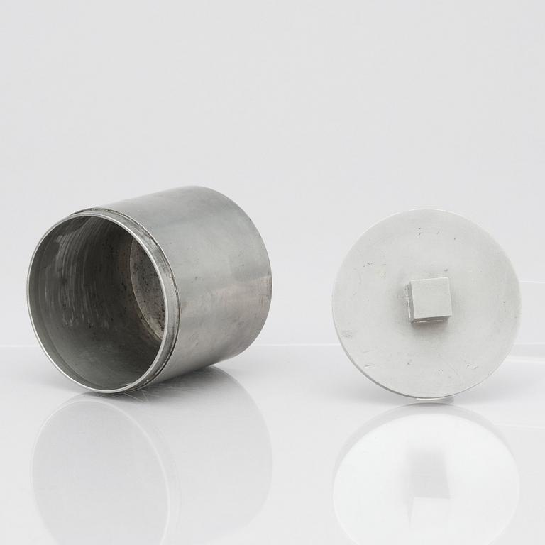 Björn Trägårdh, or Nils Fougstedt, a pewter lidded jar, Svenskt Tenn, Stockholm 1930.