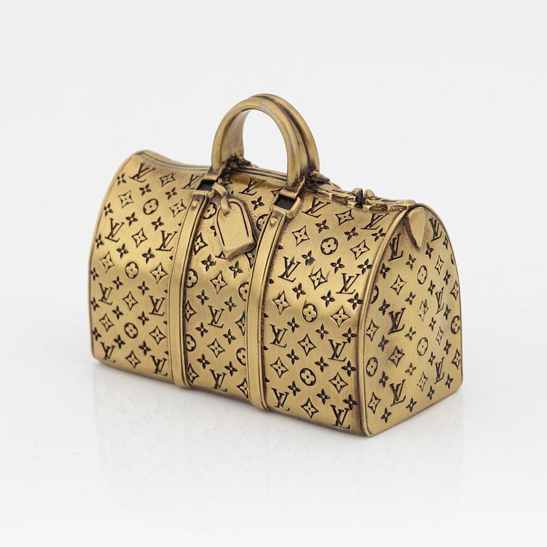 Louis Vuitton, Gold Tone Keepall Paperweight.