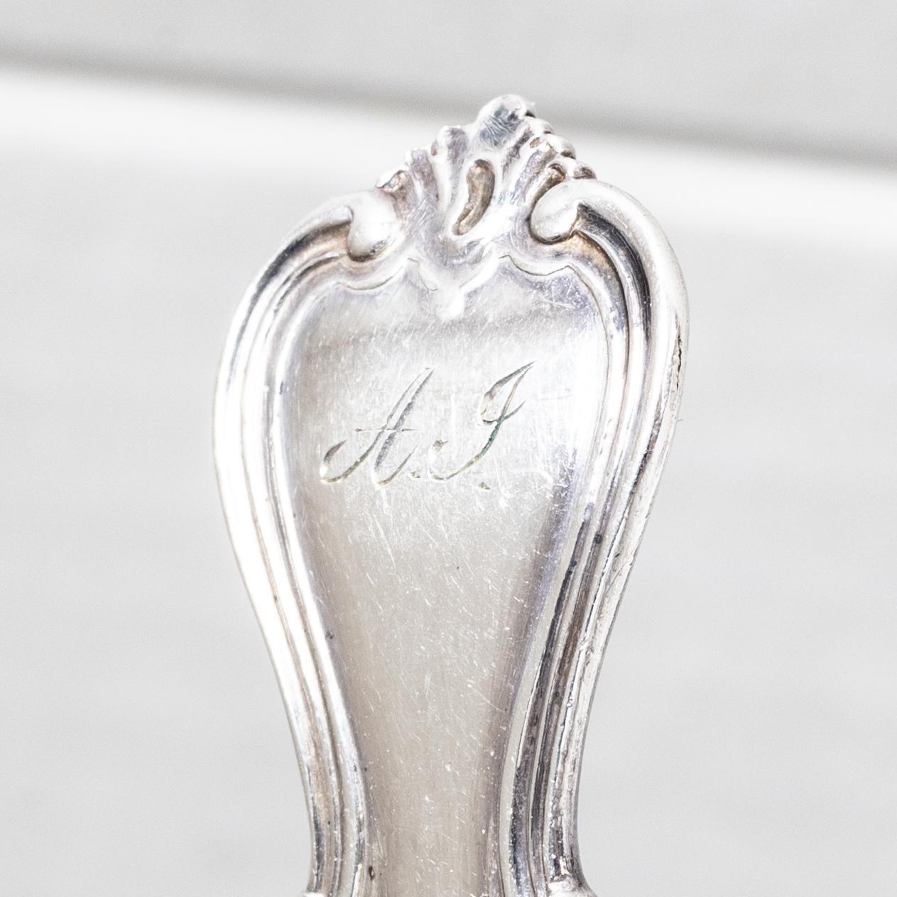 Bestickuppsättning, 79 delar, silver, modell "Olga", bl a JO Zetterström, Göteborg 1881.