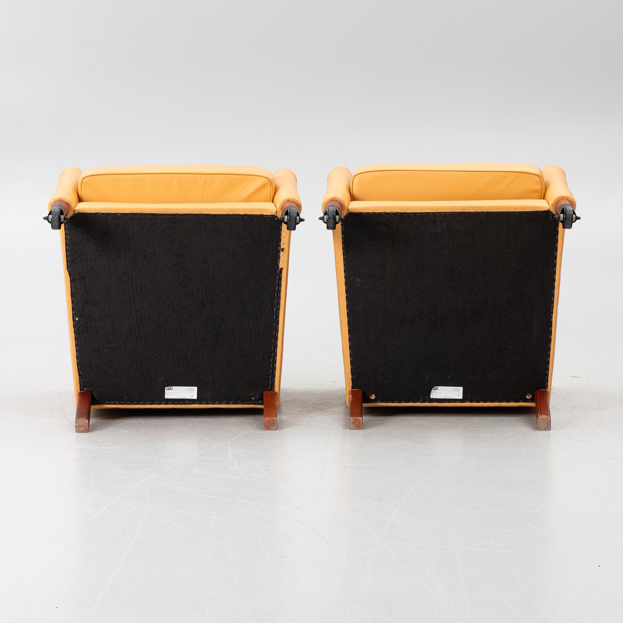Armchairs, a pair, JOC, late 20th century.