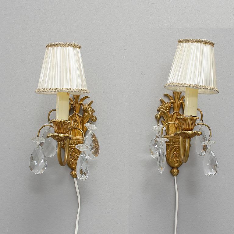 LAMPETTER, 1 par. Mässing och prismor, 1900-talets andra kvartal.