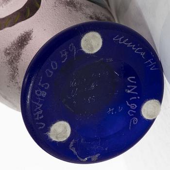 Ulrica Hydman-Vallien, a unique 'jewel glass' vase, Kosta Boda, Sweden.