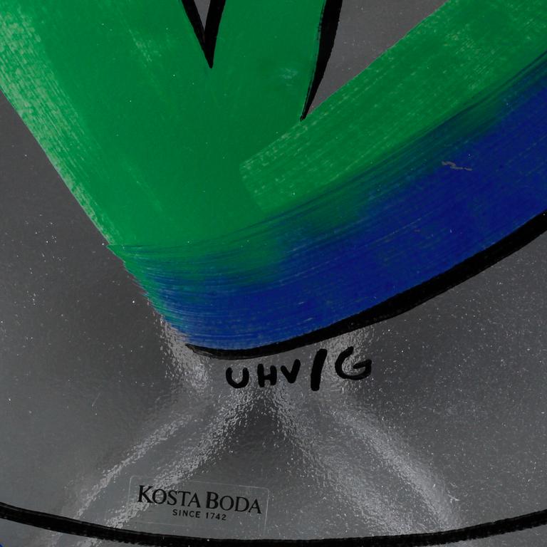 SKÅL och FAT, porslin, glas, Ulrica Hydman-Vallien, Kosta Boda, signerade, 1900-talets senare del.