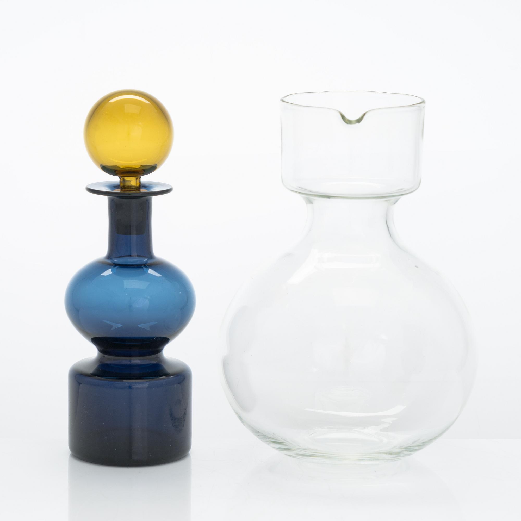 Kaj Franck, karaff, "Kremls klockor", glas, signerad K. Franck Nuutajärvi Notsjö -59.