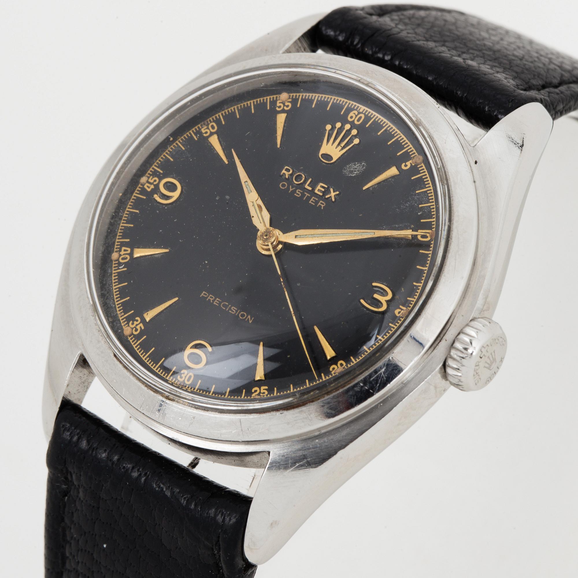 ROLEX, Oyster Precision, Gilt dial, wristwatch, 36 mm.