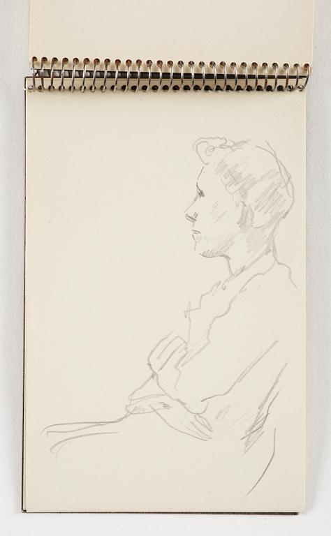 Lotte Laserstein, 10 små skissblock med teckningar.