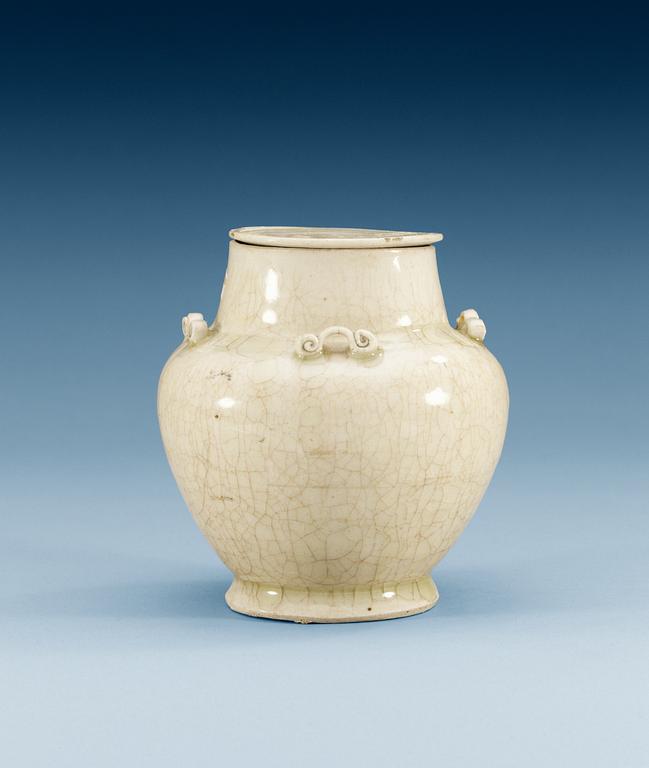 A qingbai jar with cover, Song dynasty (960-1279).