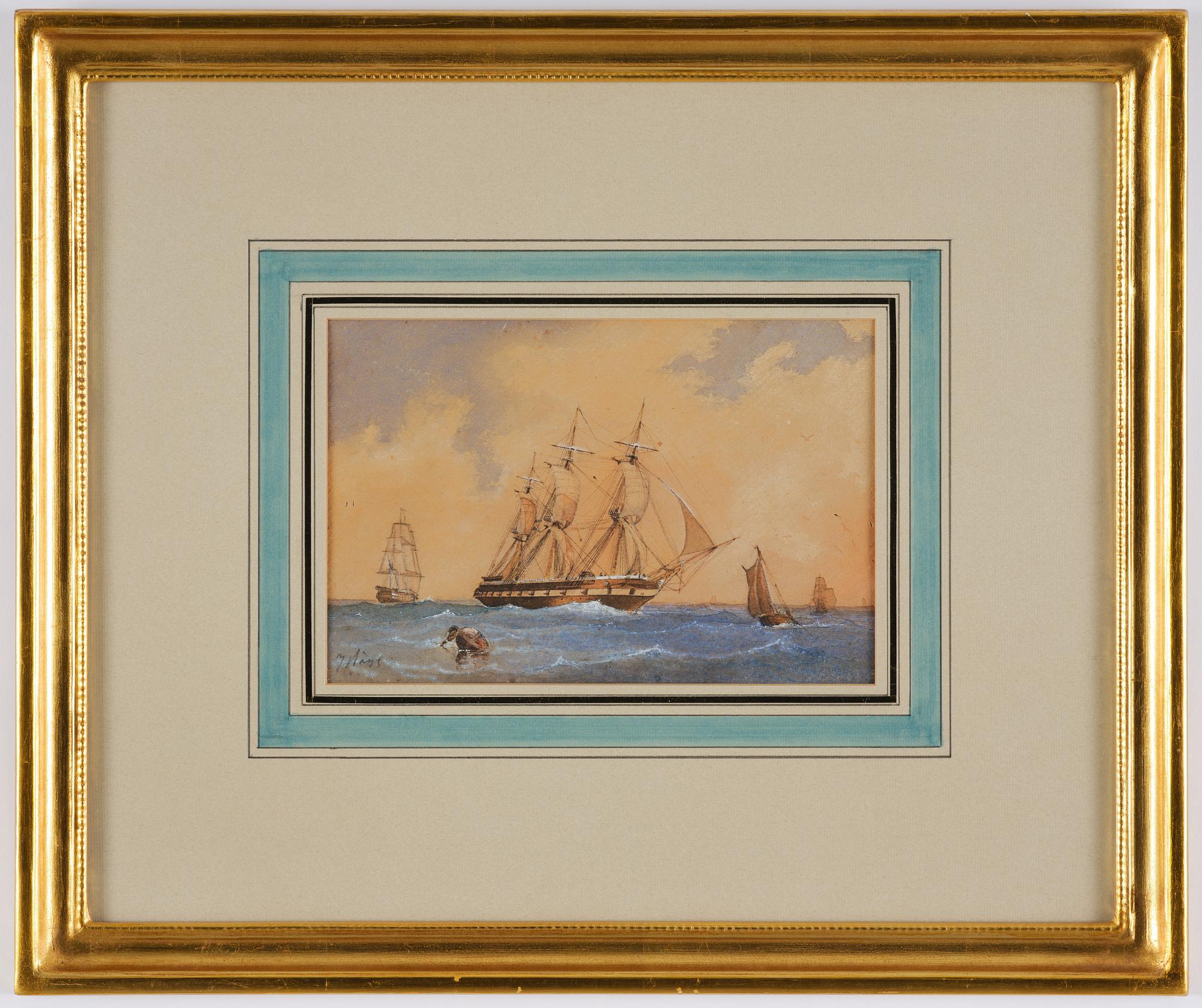 Jacob Hägg, The frigate "Vanadis" on a beam reach.