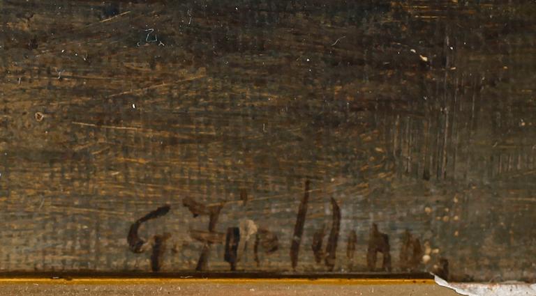 OKÄND KONSTNÄR, olja på duk, otydligt signerad, England, 1800-tal.