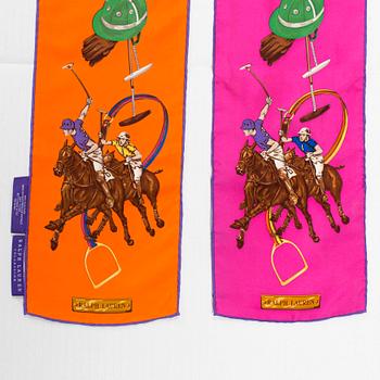 Three silk scarves by Ralph Lauren.