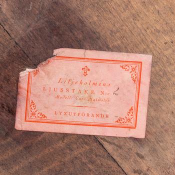 CARL MALMSTEN, LJUSSTAKAR, ett par, "Lijleholmens ljusstake Nr 2". 1900-talets första hälft.