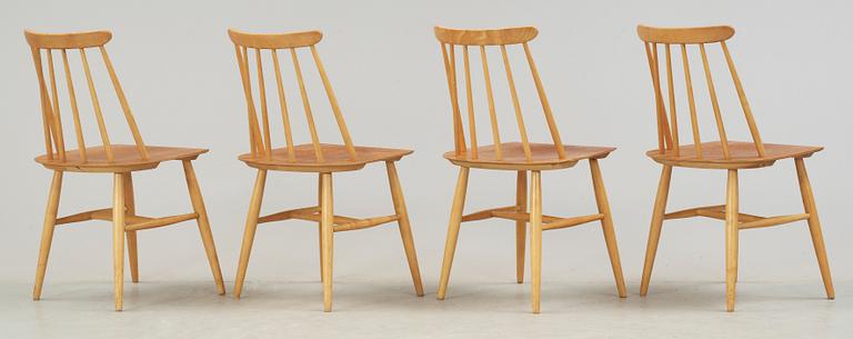 STOLAR, 4 stycken, Fanett, Ilmari Tapiovaara, Edsbyverken, 1900-talets andra hälft.
