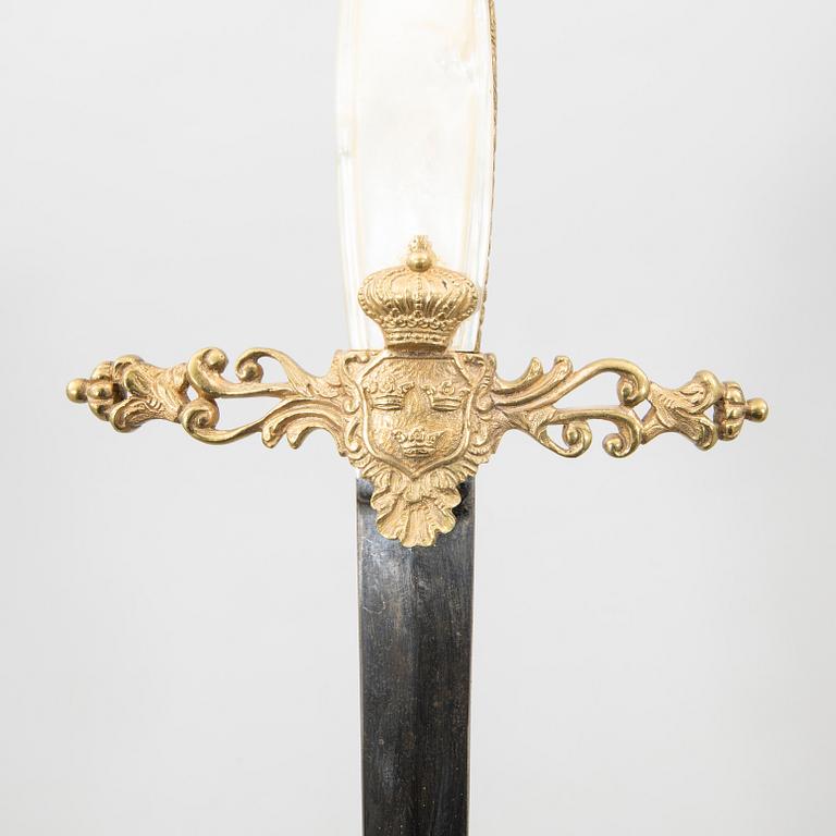 A Swedish smallsword, 19th/20th century, with scabbard.