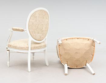 KARMSTOLAR, 1 par, gustaviansk stil, 1900-talets början.