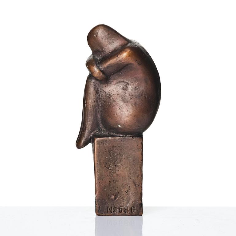 Lisa Larson, Skulptur ”Tänkaren", patinerad brons, Galleri Scandia, efter 1978, ed. 586/999.
