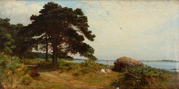 James Hayllar, "Landscape with Boys Bathing".