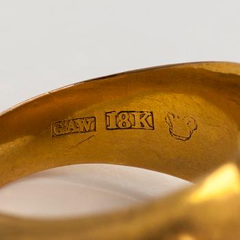 Ring, 18K guld, Gustaf Adolf Veckman, Tavastehus 1861.