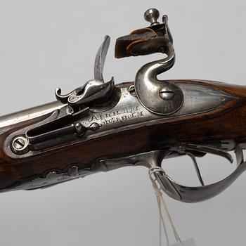 Flintlock rifle, double-barrelled, Johan Reichardt, Stockholm (c. 1730-1806), second half of the 18th century.
