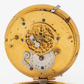 A gold, pearl and enamel Turkish market repeater pocket watch by Julien Le Roy à Paris, early 19th century.