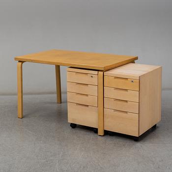 ALVAR AALTO, a desk with two chests of drawers, Artek, Finland.