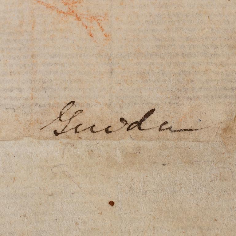 ITALIAN SCHOOL, first half 17th Century, attributed to Guido Reni (1585-1642), Brown ink, red chalk on paper.