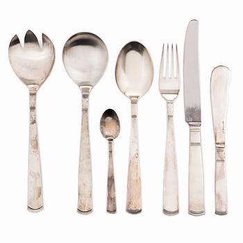 Jacob Ängman, a 50-piece silver flatware set, "Rosenholm", GAB, Stockholm, Sweden, 1935-2001.
