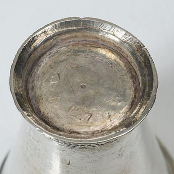 A Swedish 18th century silver beaker, mark of Johan Wasserman, Lindesberg, Sweden  1761.