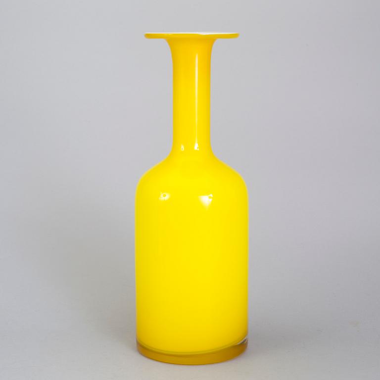 A OTTO BAUER GLASS VASE, Holmegaard, from the 1970th.