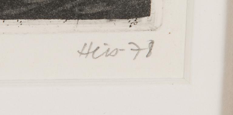 Outi Heiskanen, etching, signed and dated -78, marked TV. 3.