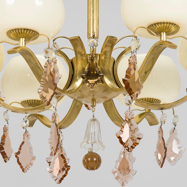Paavo Tynell, a mid 20th century '1476/6 chandelier for Taito/ Idman.