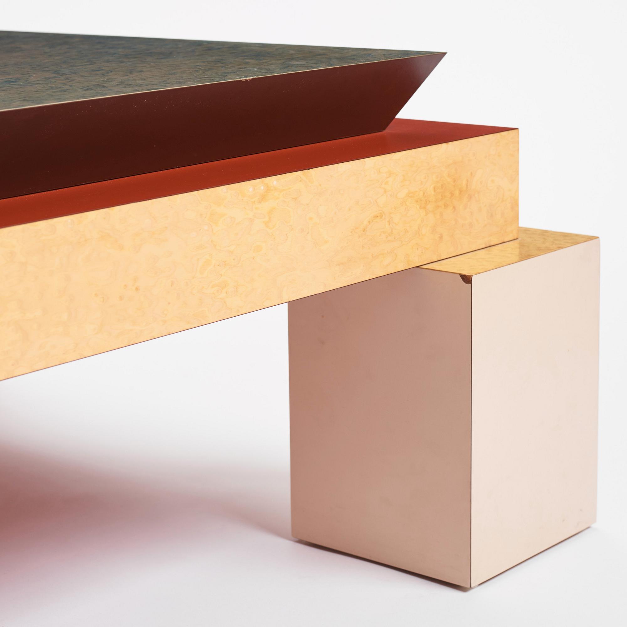 Ettore Sottsass, a "Holebid" coffee table, Memphis, Italy, post 1984.