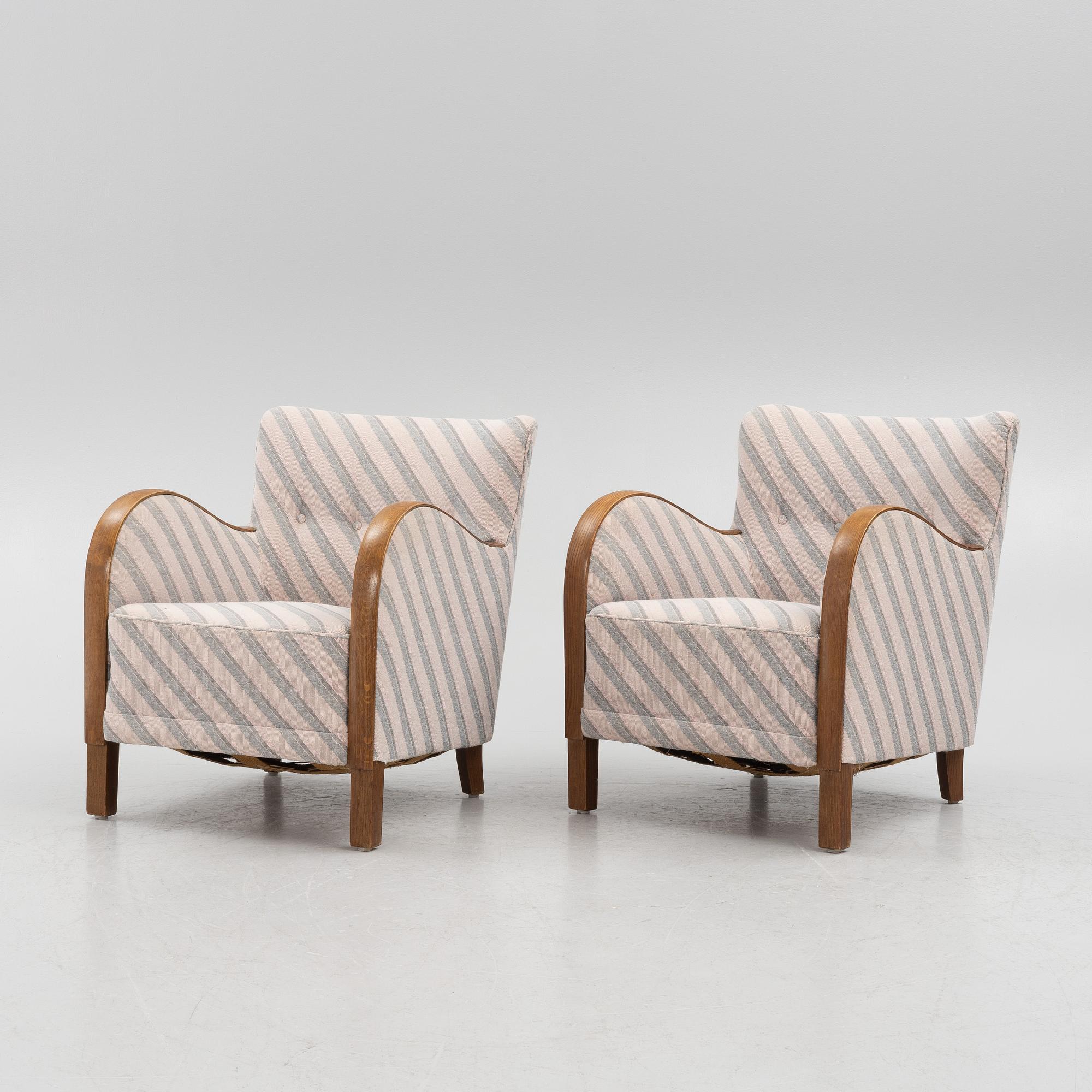 A pair of armchairs, 1930s.
