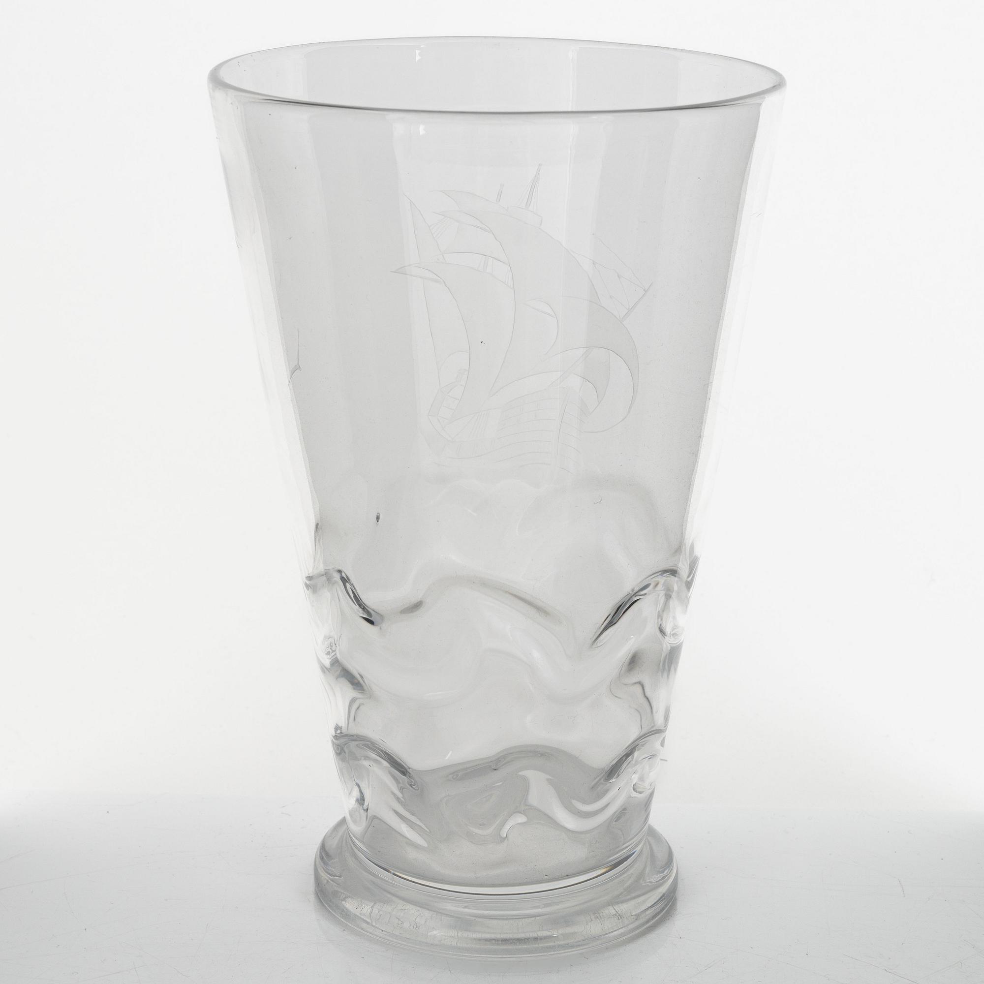 Vicke Lindstrand, a glass vase, Orrefors.