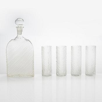 Nanny Still, a 5-piece 'Flindari' glassware set, Riihimäen lasi 1964-1968.