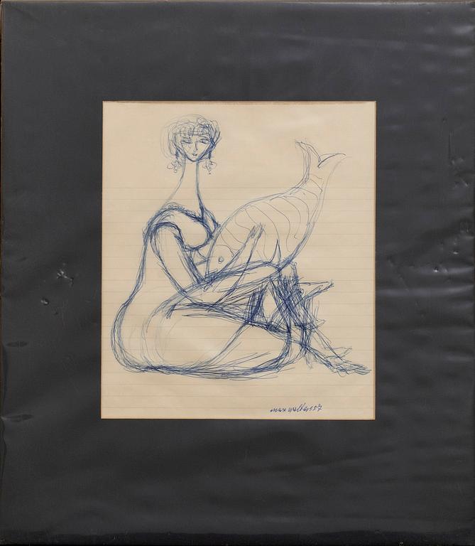 MAX WALTER SVANBERG, 2 bläckteckningar, signerad och daterade 57.