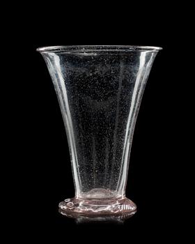 635. A large Swedish silver-shaped glass beaker, presumably Limmared or Kosta manufactory.