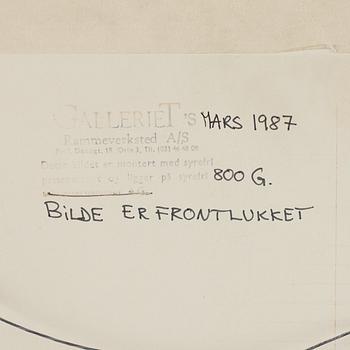 Olav Christopher Jenssen, mixed media on paper, signed and dated 12.okt.1986.