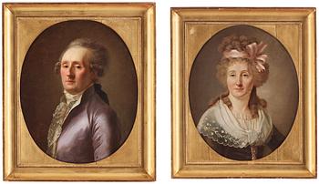 824A. French artist, circle of Alexander Roslin, 1770's, Portrait of a couple.