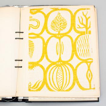 STIG LINDBERG, a folded with textile samples from NK textile store, 1950/60s.