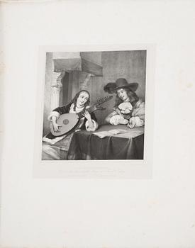MAPPAR,10 st. Litografiska tryck."Die vorzüglichsten gemälde der königlichen galerie in Dresden" 1840-tal.