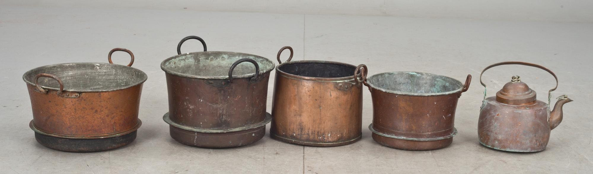 PARTI KOPPAR, 5 DELAR, 1800-tal.